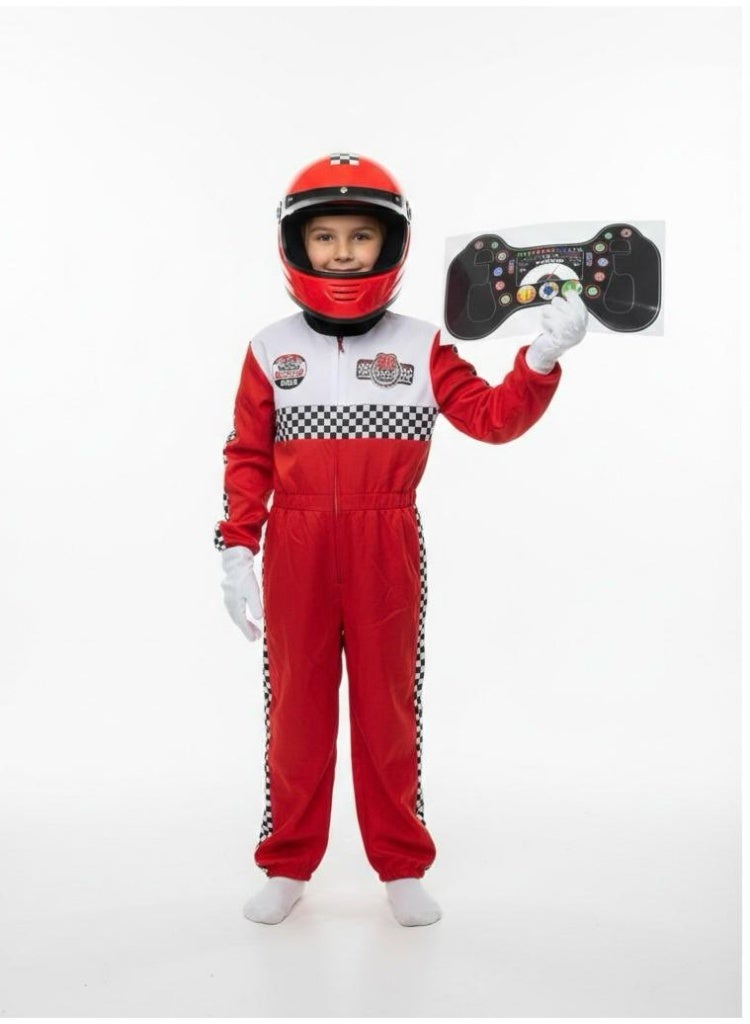 توي لاند طقم زي سائق سباقات السرعة للأطفال – بدلة سباق للعب التخيلي مع خوذة وإكسسوارات للأطفال - Image 2